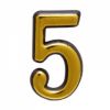Накладка-цифра пласт. АЛЛЮР "5" ЗОЛОТО 1/20