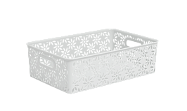 Корзинка 7,5л 350х245х105мм Ромашки (белый) 1/14