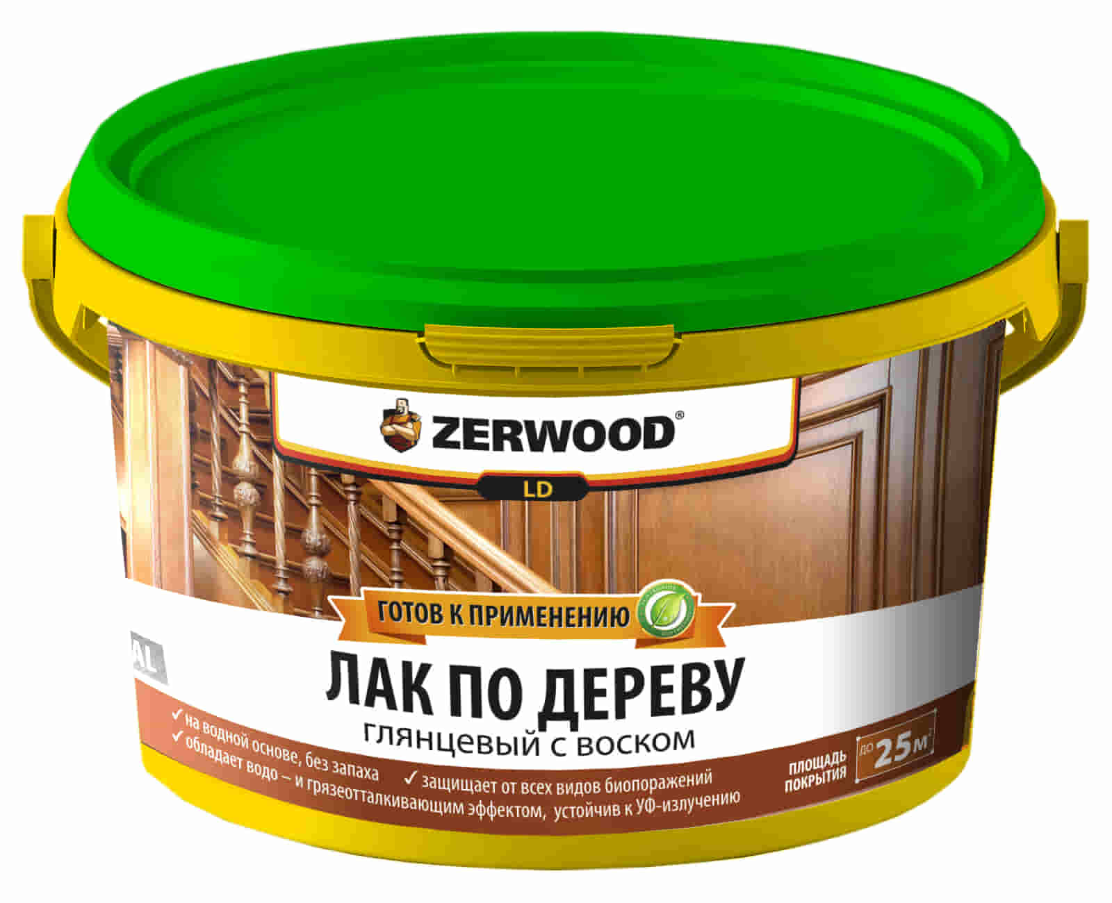 Лак ZERWOOD, 0,9 Л, глянцевый, паркетный