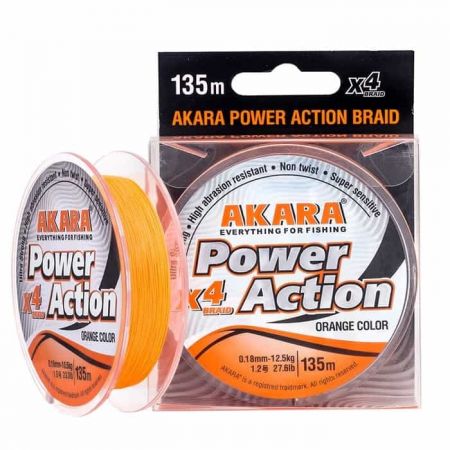 Шнур Akara Power Action X-4 Orange 135 м 0,18