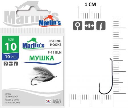 Крючок "Marlin's" МУШКА F-11 BLN №10 уп.10шт. MF11BLN-010